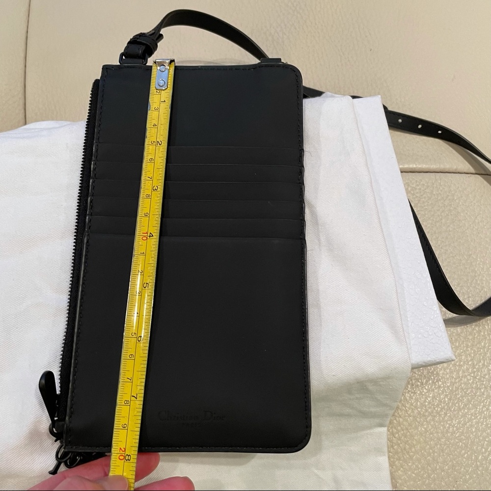 Dior black long wallet with adjustable strap - Picture 8 of 10